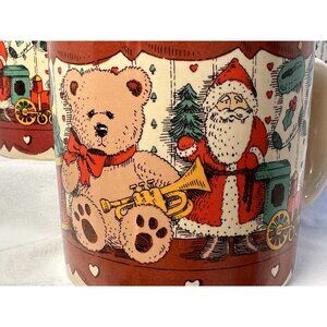 4 VTG Trenditions Santa’s Shelf MUG, Santa w/ Toys Christmas Holiday Cup Mug